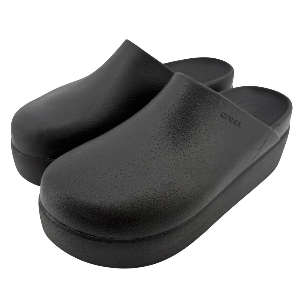 Crocs Dylan Platform Clog Mule Black Women 10 Chunky Y2K Casual Slip On Comfy